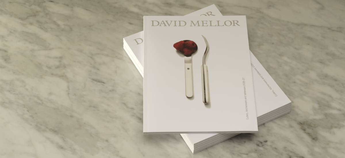 Product photo from David Mellor: Stainless and silver cutlery made at the Round Building factory, with tours and a shop
