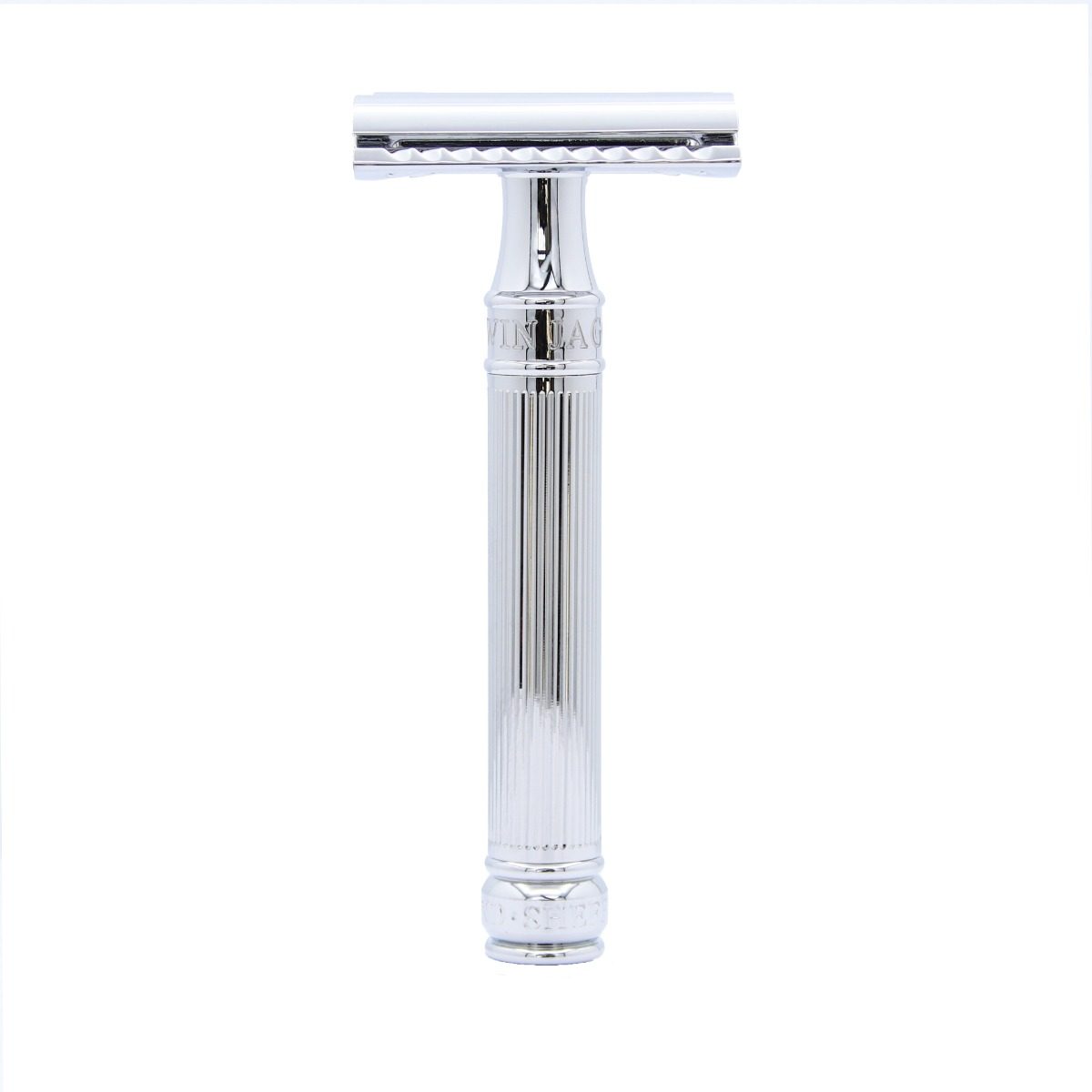 Product photo from Edwin Jagger: All-metal safety razors and shaving brushes from its Sheffield factory, with razors from £30. Own razors and brushes only.